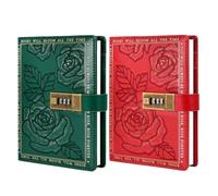 Genérico Journal With Lock Lined, Leather Rose Hardcover, Diary, Planner