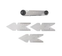 Genérico Juego de calibres de paso de tornillo, galgas de medición, 4 piezas, acero plata, métrico e imperial, para posicionamiento en torno y molienda