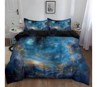 Genérico Juego de Funda nórdica de Microfibra, Negro Surrealista Universo Galaxia Funda Edredon 2 Piezas Compuesta por Funda Nórdica con Cremallera y 1 Funda de Almohada