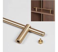 Genérico Juego de Postes para rieles de estantes de aleación de Aluminio Dorado Cepillado, barandilla basculante de 14 a 39 Pulgadas para galería, librería, Armario y gabinete de Cocina - Paquete de