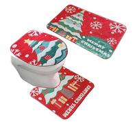 Genérico Juego Decoración Navidad Baño,Cubierta para Tapa de Inodoro de Decoración Navideña - Accesorios Decorativos de Invierno con Dibujos Animados
