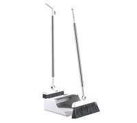 Generico Kehrschaufel- Besen-Set - 3-Teiliges Kehr- Reinigungsset mit langem | Staubwedel für Küche, Wohnung, Boden, Innen- Außenbereich, Garage, Wohnheim, Terrasse, Balkon