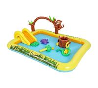 Genérico Kids Pool with Slide, Cute Animal Jungle Theme, Fun Pad | Kids Outdoor Play for Backyard Outside Garden Lawn Patio, Deck, Porch, Park Playground House School Vacation