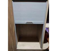 Genérico Kit de Armario de Cocina con Puerta corredera abatible Gris a Medida - Puerta Plegable para Armario, aparador y vestidor, Puerta Enrollable con Sistema de riel, 90x85cm (35x34)