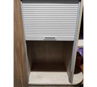 Genérico Kit de Armario de Cocina con Puerta corredera Tipo persiana Personalizable - Puerta Plegable para Armario y vestidor, Puerta Enrollable con Sistema de riel, Blanco (85x65cm / 34x26
