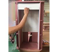 Genérico Kit de Armario de Cocina con Puerta Enrollable retráctil - 20-50 Pulgadas de Alto, Puertas correderas de plástico abatibles con Tirador Manual y riel Expuesto, Puerta corredera Rec