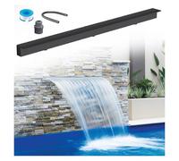 Genérico Kit de Cascada con Tubo Corrugado para Exteriores, (Cascada empotrada en la Pared con Salida de Chorro de Agua de 20" a 72" de Ancho para jardín, Patio, SPA o terraza - Diseño Elegante en n