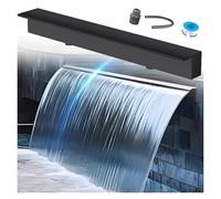 Genérico Kit de Cascada con Tubo Corrugado para Exteriores, Kit de Cascada para Estanque, Fuente sin Bomba para Piscina y jardín, Flujo Personalizable, 150 cm (59,1 Pulgadas), Fuente de Agua Negra pa