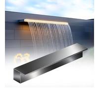 Genérico Kit de desagüe para Cascada con tubería corrugada para Exteriores, Kit de Boquilla de Cascada empotrada en Pared con Sistema de rebosadero para Piscina, jardín