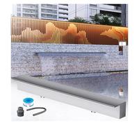 Genérico Kit de desagüe para Cascada con tubería corrugada para Exteriores, (Kit de Salida empotrada para Cascada de Pared DIY para Fuente de Piscina y rebosadero 110"x12.5"x10" Decoración de jardín