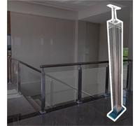 Genérico Kit de Postes de barandilla de Vidrio y Acero Inoxidable - 80 cm de Altura, balaustres y Abrazaderas Resistentes al Viento para barandilla de Patio, Columna de balaustrada de Vidrio Duradera
