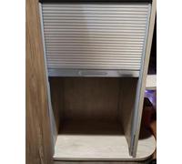 Genérico Kit de Puerta corredera Tipo persiana para Armario de Cocina - Puerta Plegable a Medida para Armario, aparador o vestidor - Puerta Enrollable de Repuesto con Sistema de riel (Plata