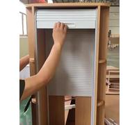 Genérico Kit de Puerta Enrollable abatible - Puerta corredera de Armario de ABS con Tirador y riel, Puerta Plegable Que Ahorra Espacio para armarios de Cocina y vestidores (80x110cm / 31.5X