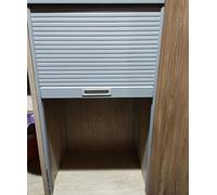 Genérico Kit de Puerta Enrollable abatible, Puerta de Armario Enrollable retráctil de plástico ABS con manija, Puerta de Armario Que Ahorra Espacio (91 x 112 cm) para soluciones de almacena