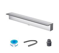 Genérico Kit de vertedero para Cascada con tubería corrugada para Exteriores, 1 Pieza de Acero Inoxidable. Kit de vertedero para Estanque: rebosadero Empotrado para estanques de koi y Fuentes de Agua
