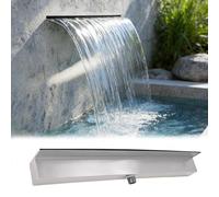 Genérico Kit de vertedero para Cascada con tubería corrugada para Exteriores, Fuente de Cascada para Exteriores - Cascada de Roca de Acero Inoxidable Resistente de 60 cm (24 Pulgadas) para Estanque d
