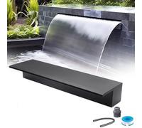 Genérico Kit de vertedero para Cascada con tubería corrugada para Exteriores, Juego de vertedero de Acero Inoxidable para Cascada para estanques y Piscinas de 200 cm, Fuente de Pared con rebosadero,