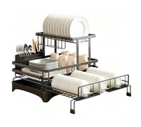 Genérico Kitchen Dish Drying Rack Expandable Counter Organizer Drain Board