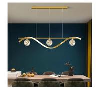Genérico Lámpara colgante, Lámpara de araña LED moderna for sala estar, comedor, cocina, luces colgantes techo, lámparas mesa minimalistas nórdicas(Gold 100CM,3-color light)
