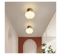Genérico Lámpara de techo, Cream Wind Aisle Lamps Modern Simple Corridor Balcony Light Medieval Retro Log Pumpkin Ceiling(Coffee-cotton)