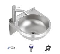 Genérico Lavabo Manual Lavabo Semi-Circular de Lavado | Lavabo para Restaurante para el Hogar, Cuarto de Baño, Mueble Lavadero, Cocina, Café, Restaurante, Hotel