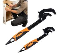 Genérico Llave autoajustable | Herramienta Manual de Acero al Carbono de 2 Piezas | Llave para tubos - para reparación de automóviles, mantenimiento del hogar, fregaderos, inodoros y coche