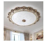 Genérico Luces colgantes, European Style Ceiling Lamp Bedroom Living Room Retro Luxury LED Study Porch Balcony Restaurant Resin Light Fixture(B,WARM_74CMX10CM)