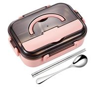 Genérico Lunch Container - 1000ml Divided Snack Container with Cutlery Set