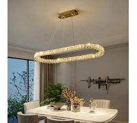 Genérico Luz colgante, Techo LED De Cristal Creativo Moderno For Comedor, Dormitorios, Salas Estar, Candelabros Escalera, Accesorios Iluminación Diseño Brillante Lujoso(Cold White,Oval L100cm)