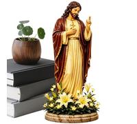 Genérico Luz de jardín Marie al aire libre - Figura decorativa de resina con luz LED, estatua de la Virgen María, para jardín, patio trasero, terraza, balcón