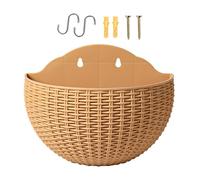 Genérico Maceta Semicircular: Maceta Decorativa Rústica, De Drenaje Incorporado, Diseño Colgante Sin Taladros | Macet Sin Taladros para Exterior, Interior