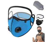 Genérico Máscara antipolvo con filtro de carbón reutilizable con gafas ajustables, filtro de 5 capas, transpirable