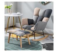 Genérico Mecedora Moderna Gris con otomana: Muebles cómodos para la habitación del bebé y los niños, Elegante y Relajante para el hogar, diseño ergonómico