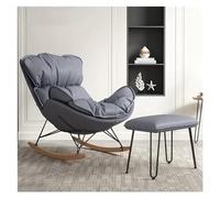 Genérico Mecedora Moderna Gris con reposapiés - Sofá reclinable tapizado, sillón Auxiliar, Patas de Madera Maciza - Muebles de Ocio Elegantes para la Sala de Estar