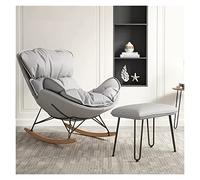 Genérico Mecedora Moderna Gris para habitación Infantil con otomana - Cómoda Silla tapizada para Sala de Estar, Dormitorio y Oficina - Elegante Mecedora para Relajarse