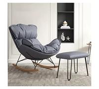 Genérico Mecedora Moderna tapizada en Gris con otomana: Elegante sillón para la habitación del bebé y la Sala de Estar, Asiento cómodo para el bebé y los Padres, mamás primerizas