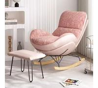 Genérico Mecedora Moderna tapizada en Rosa con cojín de Doble Cara y reposapiés - Sillón Acogedor para Sala de Estar, Cuarto Infantil o rincón de Lectura - Muebles Elegantes y Confortables