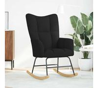 Genérico Mecedora Negro Tejido Poliéster Madera Y Metal | Asiento y respaldo acolchados, reposabrazos cómodos, movimiento suave, para salón comedor