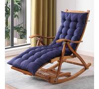 Genérico Mecedora tapizada Azul - Sillón reclinable Ajustable para Interiores con vibración de 6 velocidades y reposapiés Plegable Acampar, Relajarse y para la habitación del bebé.
