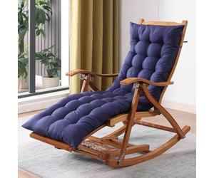 Genérico Mecedora tapizada Azul - Sillón reclinable Ajustable para Interiores con vibración de 6 velocidades y reposapiés Plegable Acampar, Relajarse y para la habitación del bebé.