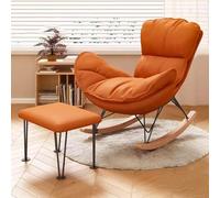 Genérico Mecedora tapizada de Estilo Moderno de Mediados de Siglo con otomana: cómoda butaca reclinable de Cuero para la habitación del bebé y la Sala de Estar, Elegante sofá Lounge para máxima relaj