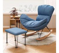 Genérico Mecedora tapizada de Mediados de Siglo con otomana - Cómodo sillón de Cuero para habitación Infantil y Sala de Estar - Elegante sofá reclinable para relajación y Comodidad Moderna