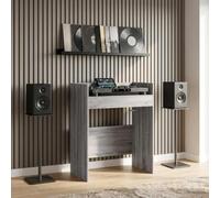 Genérico Mesa de DJ Sonoma Gris 82 x 45 x 102 cm Madera de ingeniería,Mobiliario,Mobiliario de Oficina,Mesas de Oficina,20.1 kg-8006753