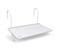 Genérico Mesa Plegable para Balcón, Multiposición, 60x40x60/66.5 cm, Color Blanco, Diseño Compacto, Rectangular