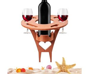 Genérico Mesa Plegable Picnic - Escritorio Ligero Exterior con Posavasos | Mesita Vino portátil | para Parque, Playa, césped, jardín, traspatio, terraza, balcón, Barbacoa, reunión,
