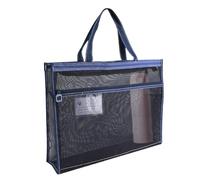 Genérico Mesh Zipper File Bags - Transparent Storage for Posters | 17 x 13 x 4.4 Inch Tote with Handle, A3 Organizer for Painting Teaching Material Artwork, Functional Carry Case