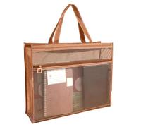 Genérico Mesh Zipper File Bags - Transparent Storage for Posters | 17 x 13 x 4.4 Inch Tote with Handle, A3 Organizer for Painting Teaching Material Artwork, Functional Carry Case