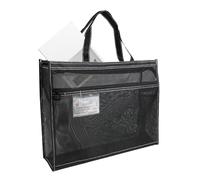 Genérico Mesh Zipper File Bags - Transparent Storage for Posters | 17 x 13 x 4.4 Inch Tote with Handle, A3 Organizer for Painting Teaching Material Artwork, Functional Carry Case