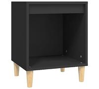 Genérico Mesita de noche Madera de ingeniería Negro 40x35x50 Cm | Durable y estable, gran espacio de almacenamiento, tapa resistente, manual de montaje incluido