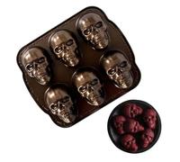 Genérico Molde 3D De Calavera Dorada - Molde Resistente A Altas Temperaturas Para Repostería Creativa, Ideal Para Muffins, Dulces Y Decoraciones De Temáticas